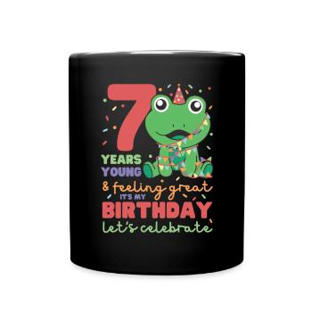 Grenouille pour 7e anniversaire Enfants de sept ans - Mug uni - noir - Devant