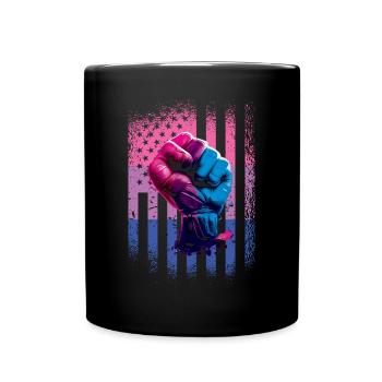 Rainbow Bi Flag Pride LGBTQ USA Flag - Mug uni - noir - Devant