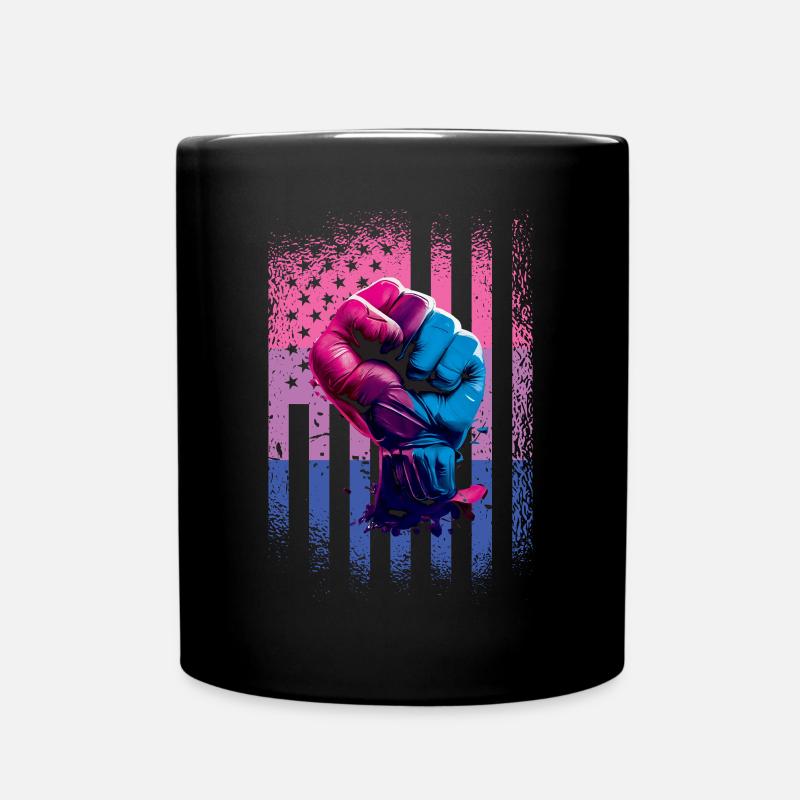 Rainbow Bi Flag Pride LGBTQ USA Flag - Tasse einfarbig - Schwarz