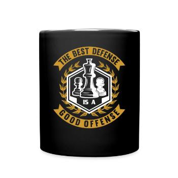 Schach Schachfigur König Bauer Traum - Tasse einfarbig - Schwarz - Vorne