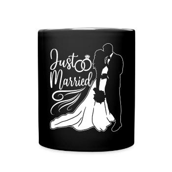 Couple juste marié Femme Mari - Mug uni - noir - Devant