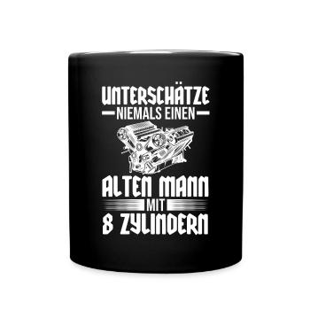 Auto Mechaniker KFZ Mechatroniker Tuner Schrauber - Tasse einfarbig - Schwarz - Vorne