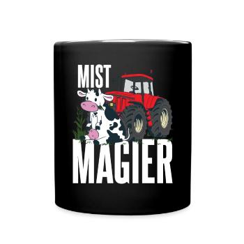 Mist Magier | Lustiges Landwirt Bauern - Tasse einfarbig - Schwarz - Vorne