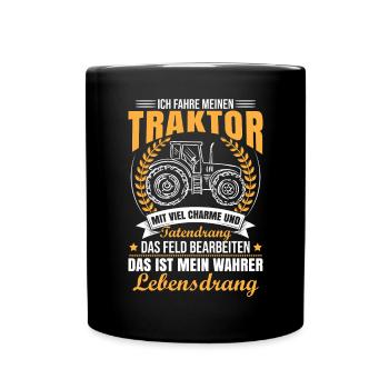 Ich Fahre Meinen Traktor - Tasse einfarbig - Schwarz - Vorne