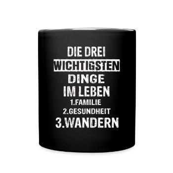 Wandern - Tasse einfarbig - Schwarz - Vorne