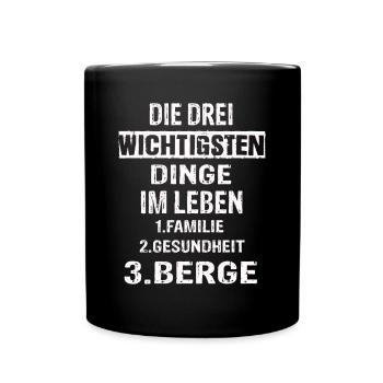 Berge - Tasse einfarbig - Schwarz - Vorne