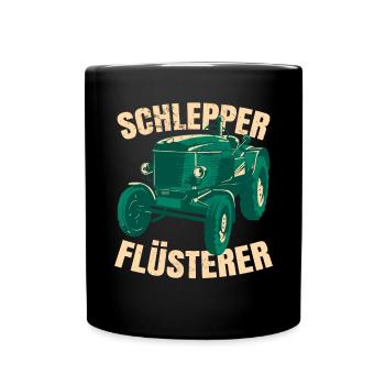Schlepper Flüsterer - Tasse einfarbig - Schwarz - Vorne