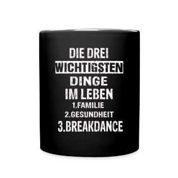 Breakdance - Tasse einfarbig - Schwarz - Vorne