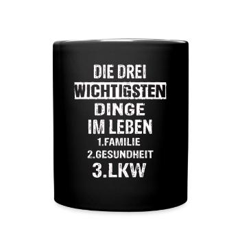 Lkw - Tasse einfarbig - Schwarz - Vorne