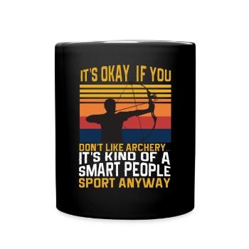 Lustiger Bogensport Spruch Bogenschießen - Tasse einfarbig - Schwarz - Vorne