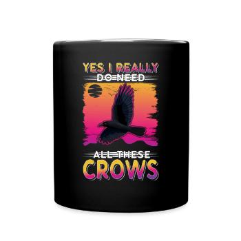 Crow Gift Raven Crow - Full Colour Mug - black - Front