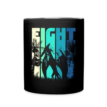 Pterodactyl 8 Years Old Boy 8th Birthday Retro - Full Colour Mug - black - Front