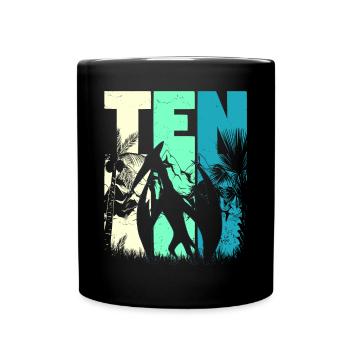 Pterodactyl 10 Years Old Boy 10th Birthday - Full Colour Mug - black - Front