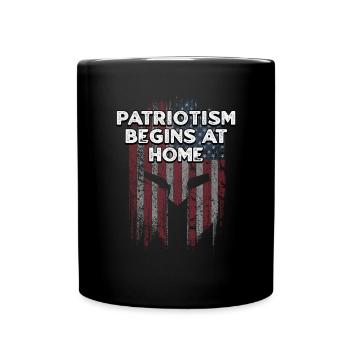 Patriotism Begins at Home 4th of July American - Full Colour Mug - black - Front