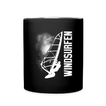 Windsurfen Surfer - Tasse einfarbig - Schwarz - Vorne