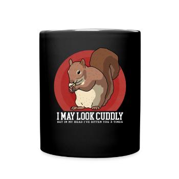 Süßes Eichhörnchen Hörnchen Geschenk - Tasse einfarbig - Schwarz - Vorne