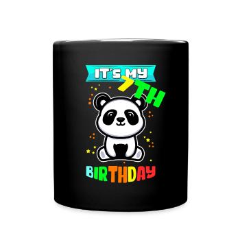 7. Geburtstag 7 Jahre alt Geschenkidee Geschenk - Tasse einfarbig - Schwarz - Vorne