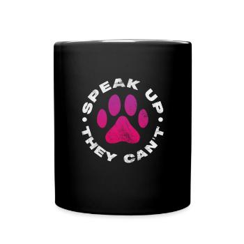 Tierrettung Tierrechte Tierliebe Haustier Geschenk - Tasse einfarbig - Schwarz - Vorne