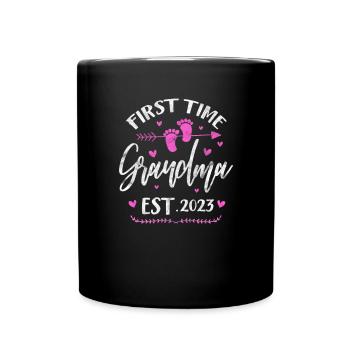 Schwangerschaft Oma Schwanger Geburt Baby Geschenk - Tasse einfarbig - Schwarz - Vorne