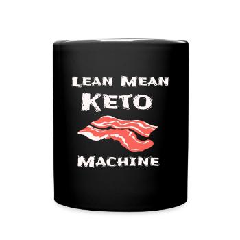 Lustige ketogene Keto Low Carb Diät Speck Liebhaber - Tasse einfarbig - Schwarz - Vorne