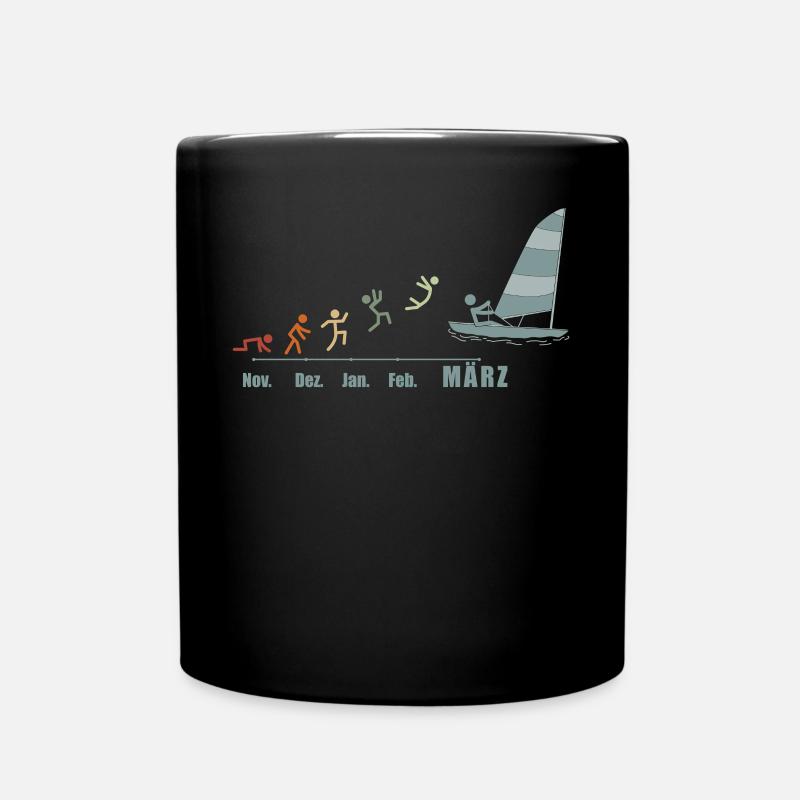 Segler Segel-Boot Segelschiff Segelyacht - Tasse einfarbig - Schwarz