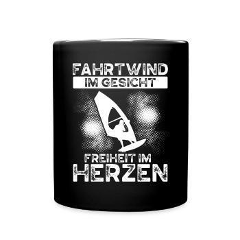 Luftstrom Im Gesicht - Tasse einfarbig - Schwarz - Vorne