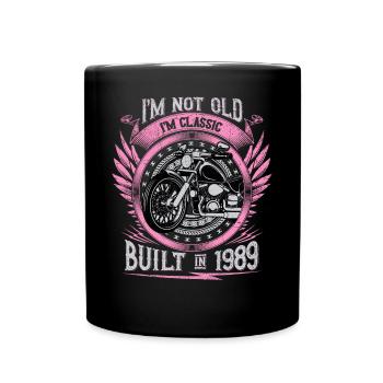 I'm Classic Built 1989 Motorcycle 34th Birthday - Tasse einfarbig - Schwarz - Vorne