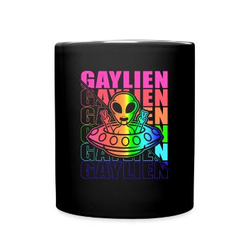 Gender Lesben, Schwule, Trans, Queer Regenbogen - Tasse einfarbig - Schwarz - Vorne