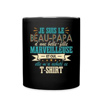 Fête Des Pères Beau Papa Belle Fille - Mug uni - noir - Devant