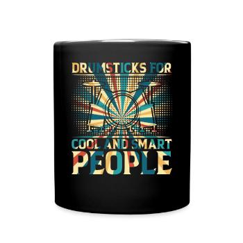 Drumsticks For Cool And Smart People - Drummer Mus - Full Colour Mug - black - Front