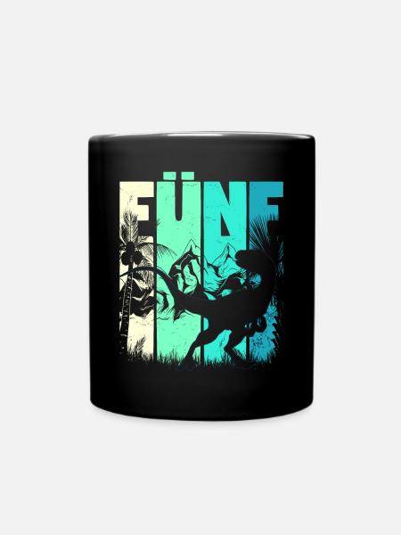 Utharaptor 5 Jahre Alt Junge 5. Geburtstag Retro - Tasse einfarbig - Schwarz