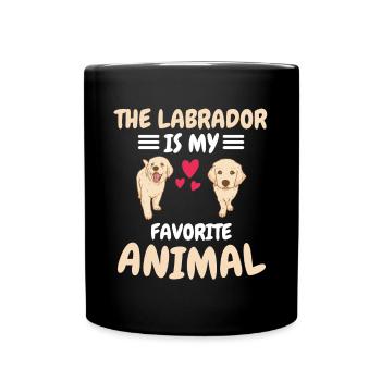 Favorite Animal Dogs Funny Gift Labrador - Full Colour Mug - black - Front
