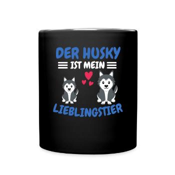 Hunde Lieblingstier Hundeliebhaber Geschenk Husky - Tasse einfarbig - Schwarz - Vorne
