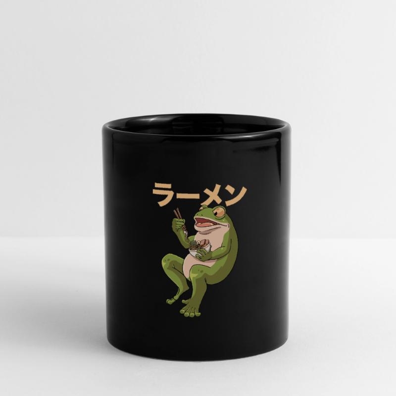 Toad frog eats ramen soup design for a Full Colour Mug