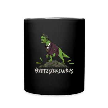 Nietzsche T-Rex Dinosaurier Design für einen - Tasse einfarbig - Schwarz - Vorne