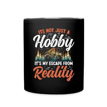 Hobby Mountainbiker and outdoor Design - Tasse einfarbig - Schwarz - Vorne