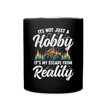 Hobby Mountainbiker and outdoor Design - Tasse einfarbig - Schwarz - Vorne