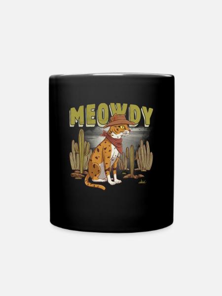 Katze Design Meowdy Katze - Tasse einfarbig - Schwarz