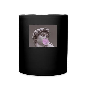 Michelangelo-David-Statue mit Kaugummi für einen - Tasse einfarbig - Schwarz - Vorne