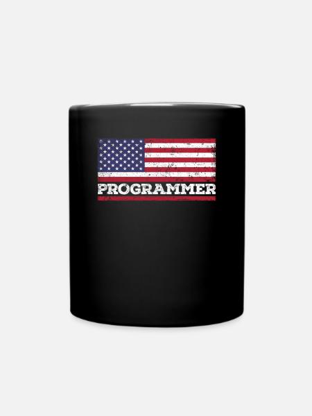 USA Flag Programmer Amerika Programmer - Tasse einfarbig - Schwarz