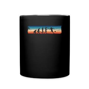 Retro-Fußball-Evolution – lustiger - Tasse einfarbig - Schwarz - Vorne