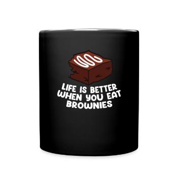 Brownie Food Bake Funny Brownies Lover Baker - Full Colour Mug - black - Front