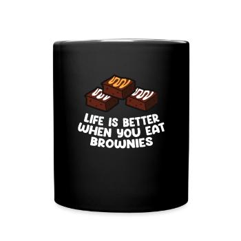 Brownies Bake Schokolade Brownie Baker - Tasse einfarbig - Schwarz - Vorne