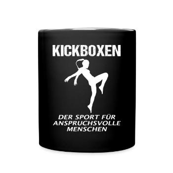 Kickboxen Kickboxerin Spruch Lustig Geschenk Damen - Tasse einfarbig - Schwarz - Vorne