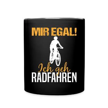 Mountainbike Fahrer Lustiger Spruch Geschenk Damen - Tasse einfarbig - Schwarz - Vorne