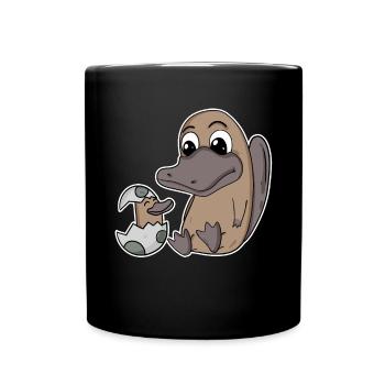 Platypus Family - Platypus with Baby - Full Colour Mug - black - Front