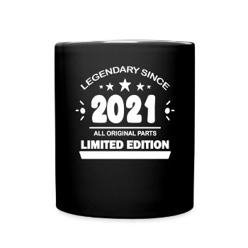 2021 - Jahrgang 2021 - Baujahr 2021 - Tasse einfarbig - Schwarz - Vorne
