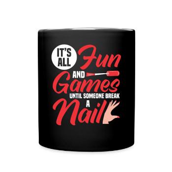 Vernis à ongles Nail Art Manucure Salon de manucure Ongles - Mug uni - noir - Devant