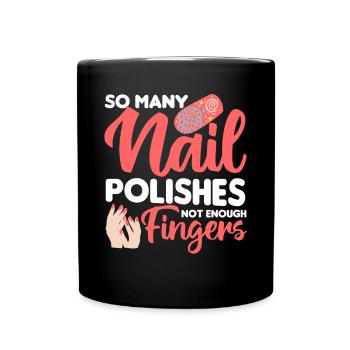 Nail Polish Nail Design Manicure Nail Studio Nails - Full Colour Mug - black - Front