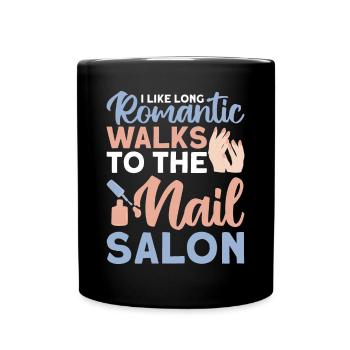 Vernis à ongles Nail Art Manucure Salon de manucure Ongles - Mug uni - noir - Devant